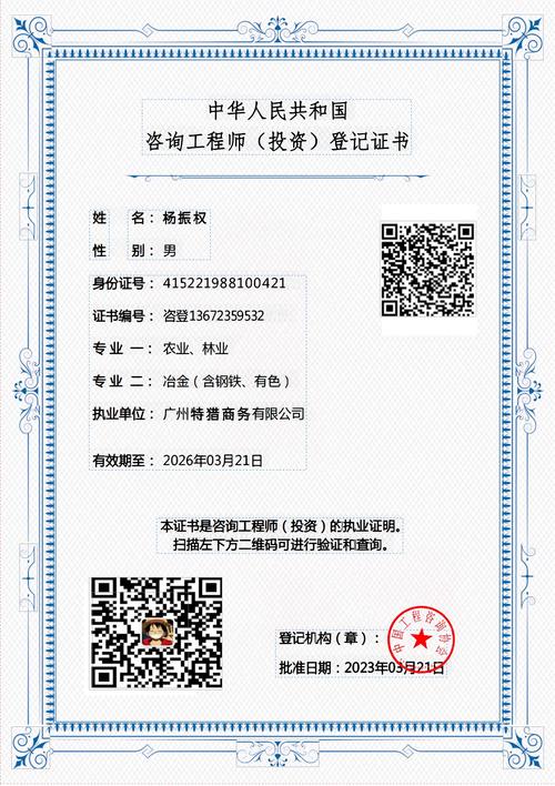 注册咨询投资工程师