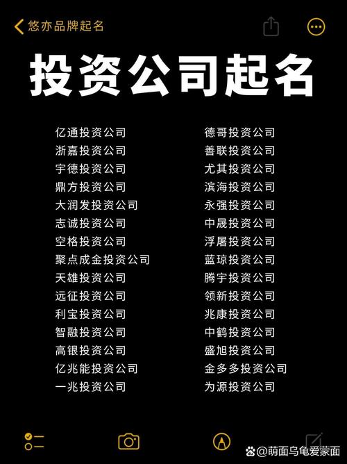 产业投资公司名称